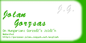 jolan gorzsas business card